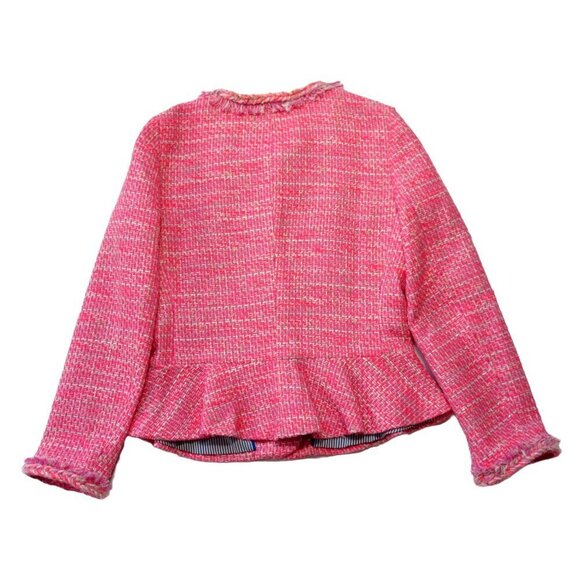 NWT J.Crew Peplum Lady Jacket in Neon Fuchsia Pink Tweed Blazer 0 - Picture 7 of 8